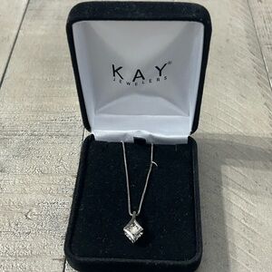Kay Jewelers White Gold and Black Diamond Necklace